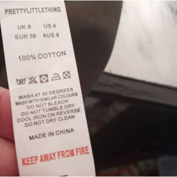 PRETTYLITTLETHING KHAKI/ARMY GREEN UTILITY TIE WAIST BARDOT ROMPER SZ.4 NWT. - Picture 11 of 11